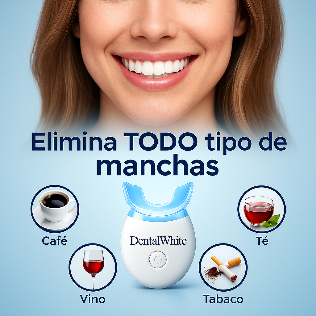 Dentalwhite - El primer blanqueador con tecnologia ultravioleta. Olvidate de los dientes amarillos y consigue una sonrisa vitaldent que todos envidiaran con solo 20 min al dia