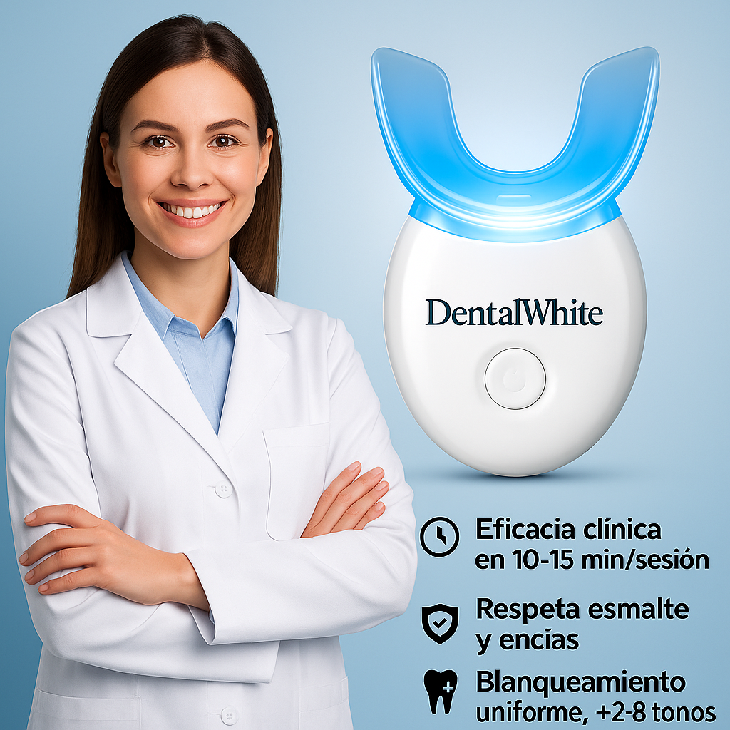 Dentalwhite - El primer blanqueador con tecnologia ultravioleta. Olvidate de los dientes amarillos y consigue una sonrisa vitaldent que todos envidiaran con solo 20 min al dia