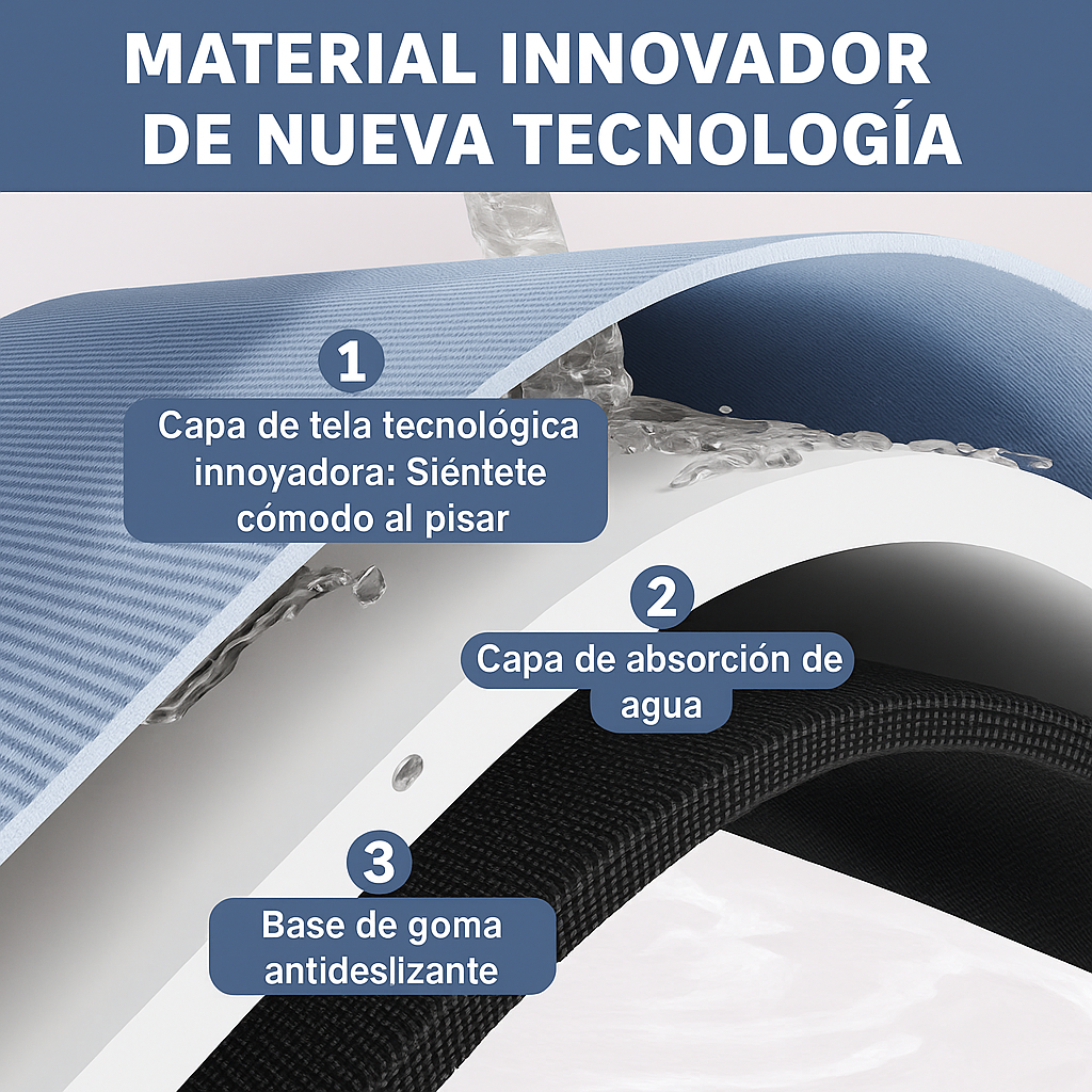 AQUASAFE™ - La alfombra con doble accion absorvente y adherente que te salva de caidas  (la primera con tecnologia de diatomita)
