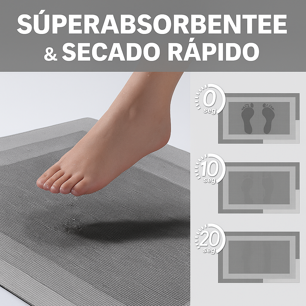 AQUASAFE™ - La alfombra con doble accion absorvente y adherente que te salva de caidas  (la primera con tecnologia de diatomita)