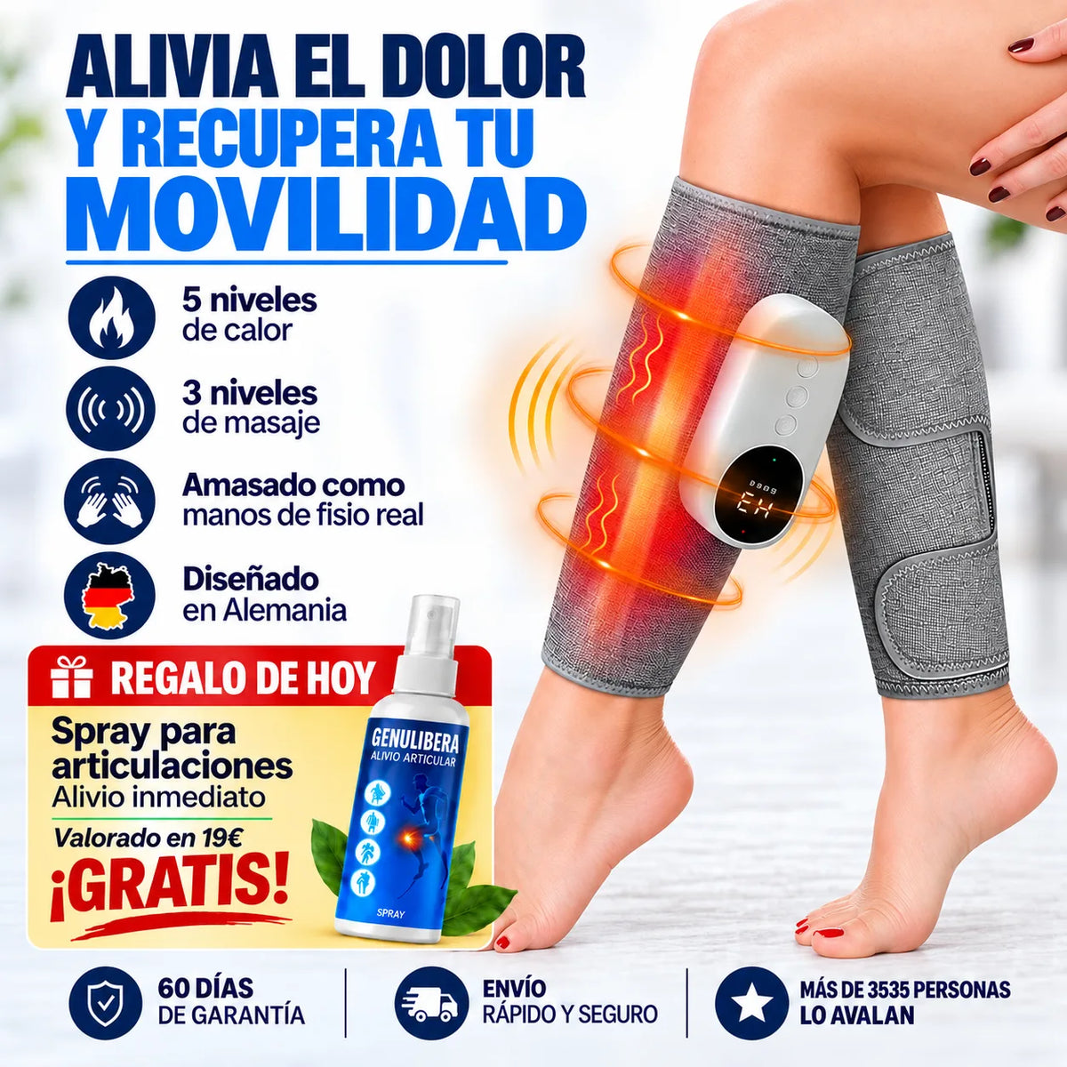 Confortia: alivia el dolor y recupera tu movilidad. 5 niveles de calor, 3 de masaje, amasado y regalo de hoy